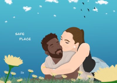 couple dans l'herbe