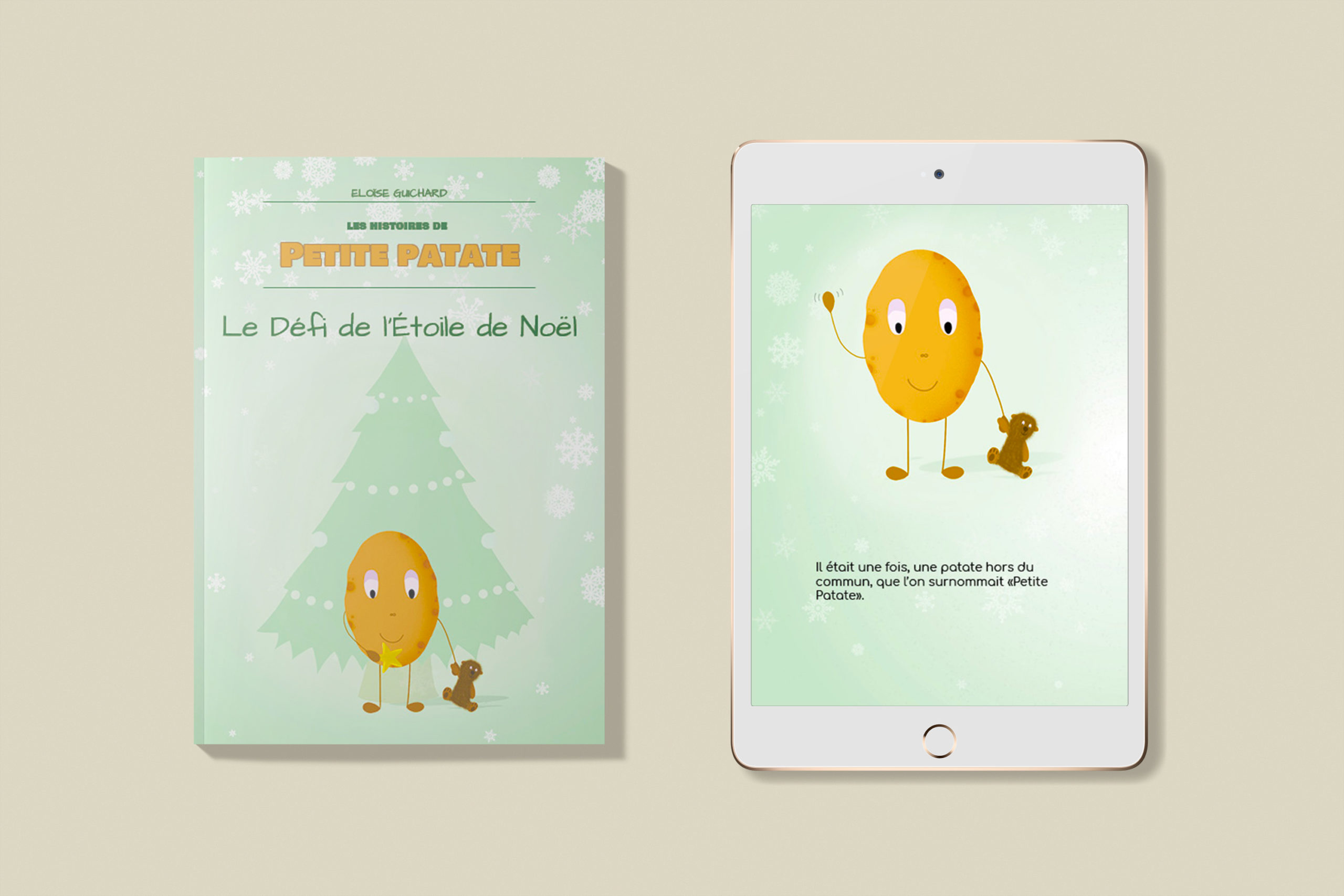mockup livre + tablette ebook petite patate